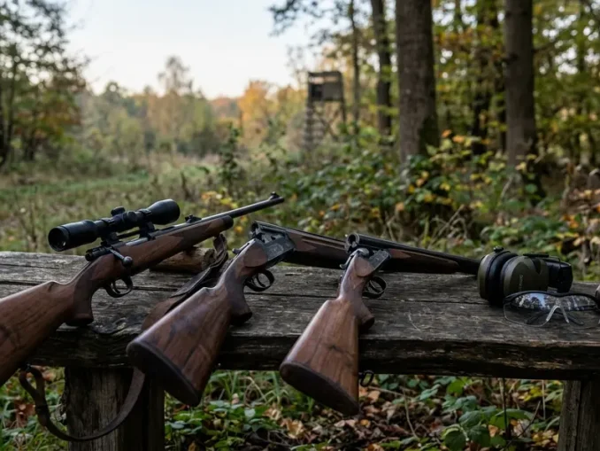 Vergleich von Büchse und Flinte, der den Unterschied der Jagdwaffen mit einer kombinierten Waffe zeigt.